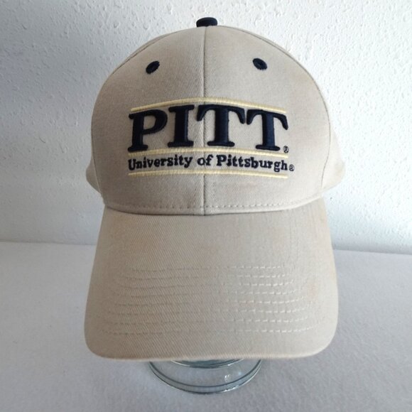 University Of Pittsburgh Baseball Hat Vintage The Game One Size Beige Embroider - Picture 2 of 10